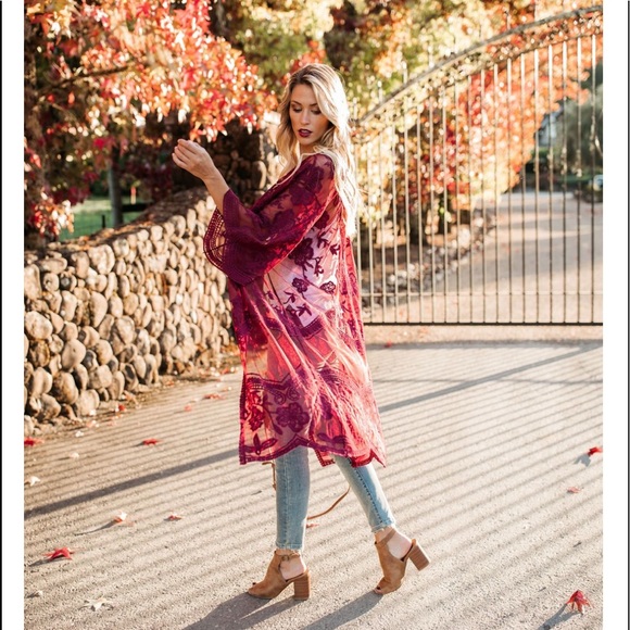 SILVIA | Lace Kimono Cardigan | - Picture 5 of 7